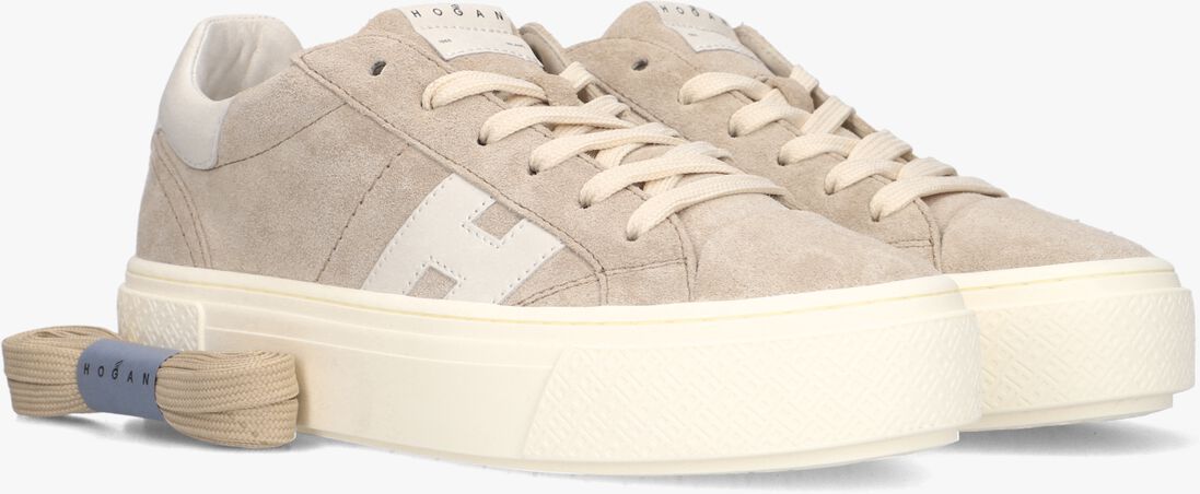 beige hogan lage sneakers h705 allacciato h