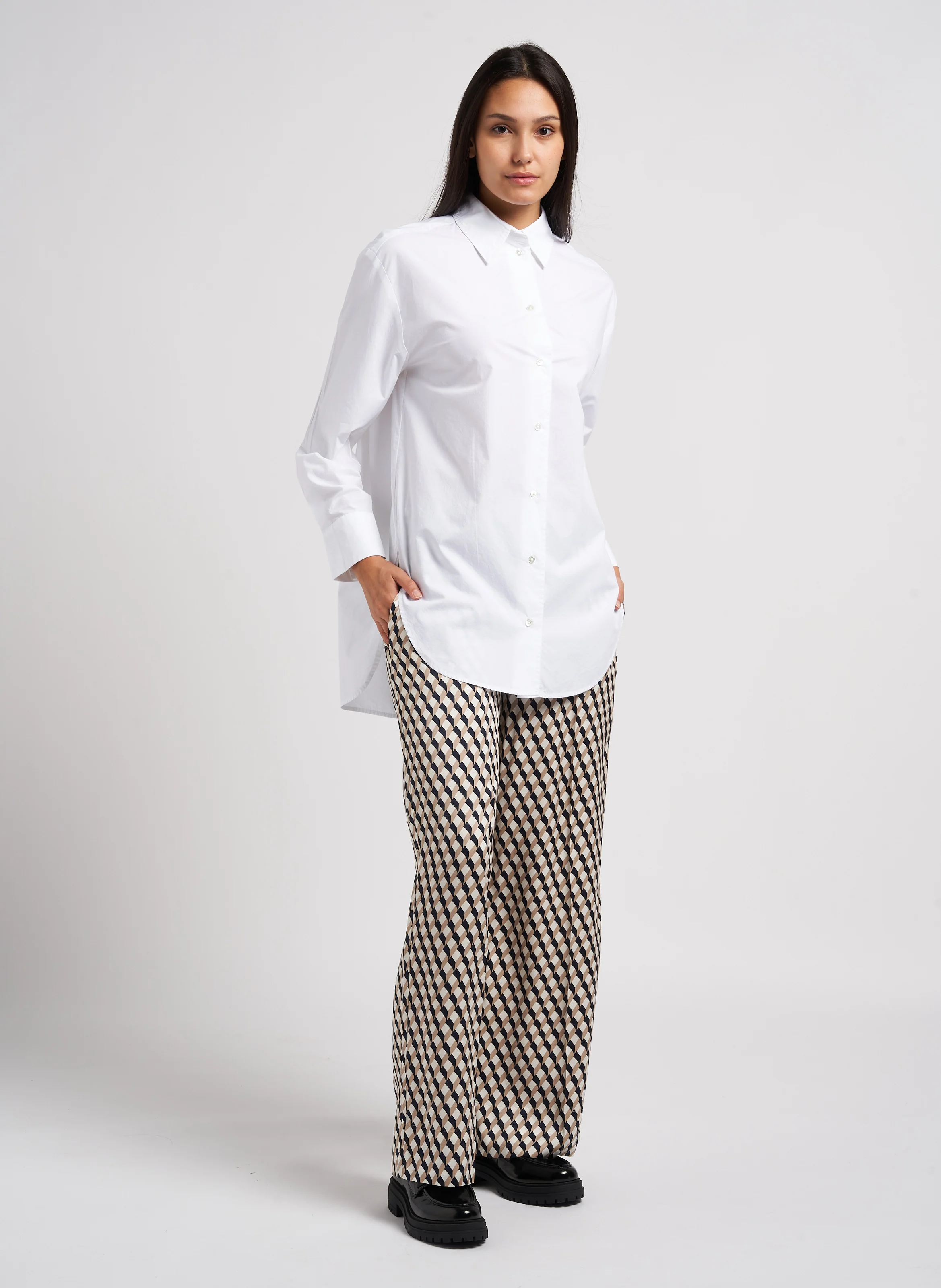 Chemise col classique en coton | Blanc