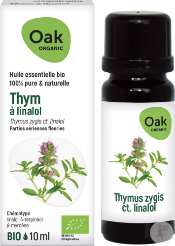 Oak Organic Thym À Linalol Huile Essentielle 100% Pure Et Naturelle Flacon 10ml