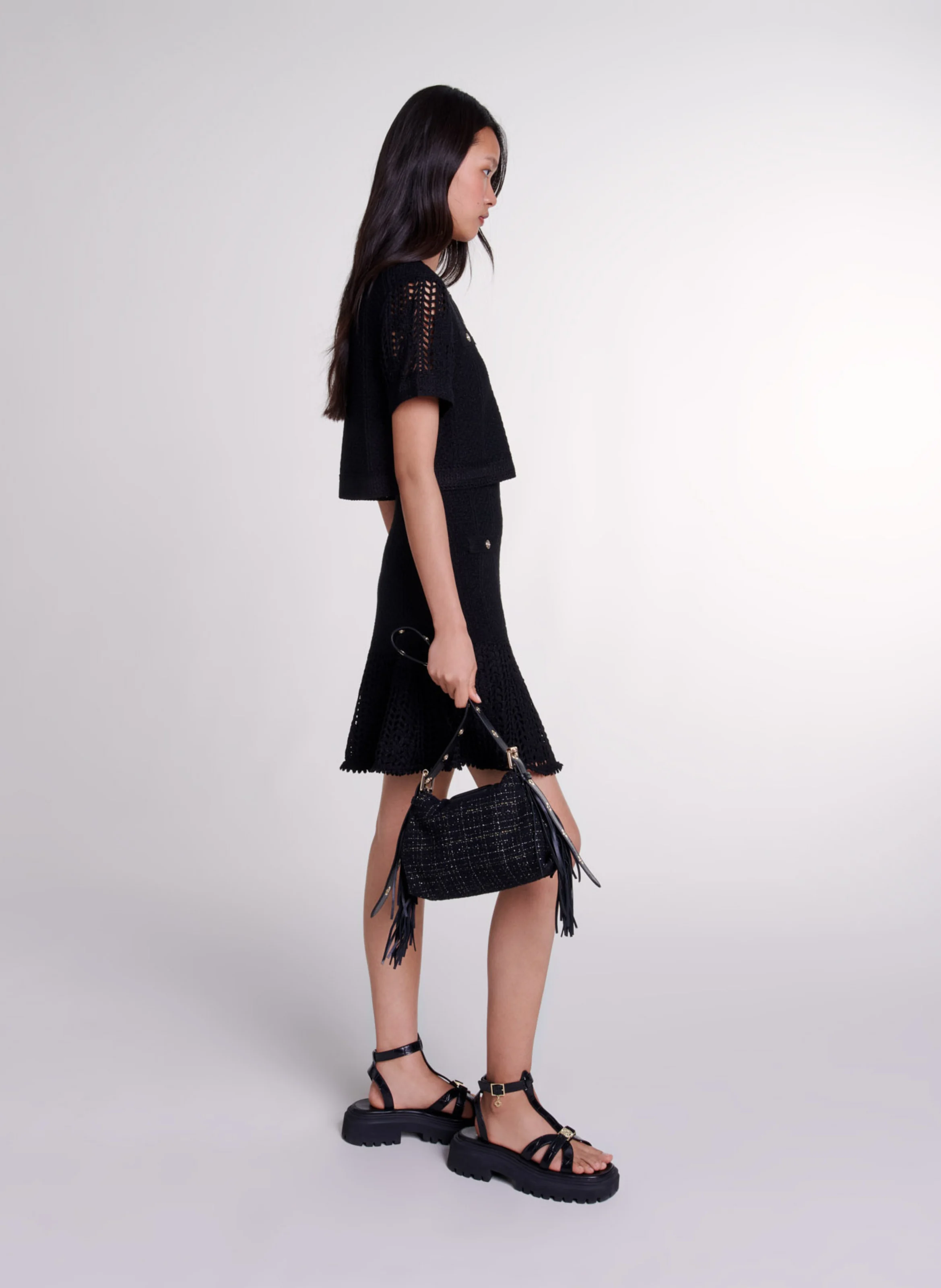 Robe courte évasée | Noir