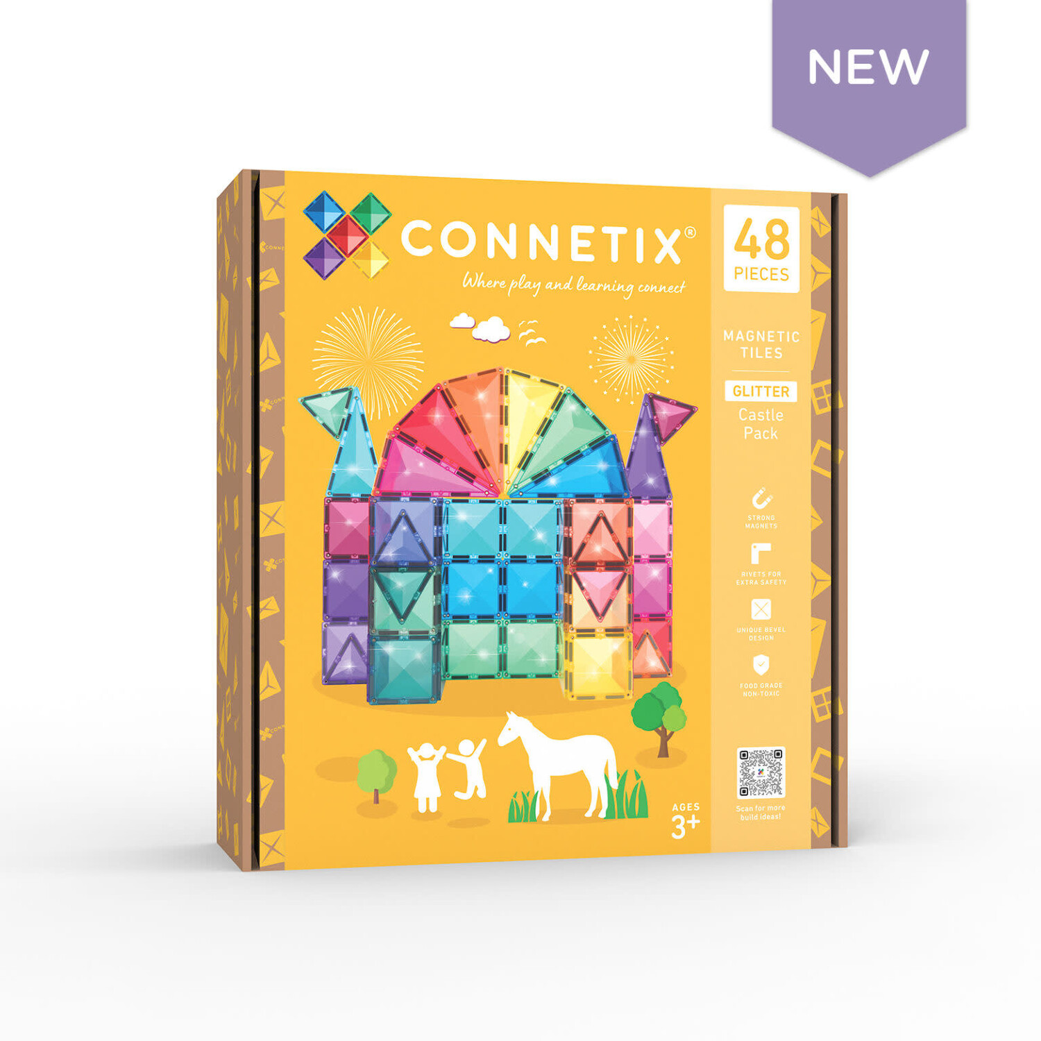 Connetix | Glitter Castle Pack | 48 pc