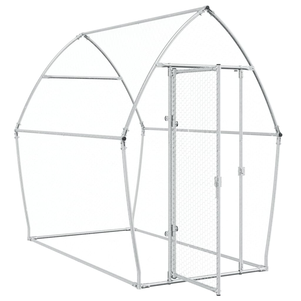 Gaiola para galinhas vidaXL, aço galvanizado prateado, 200x105x182 cm