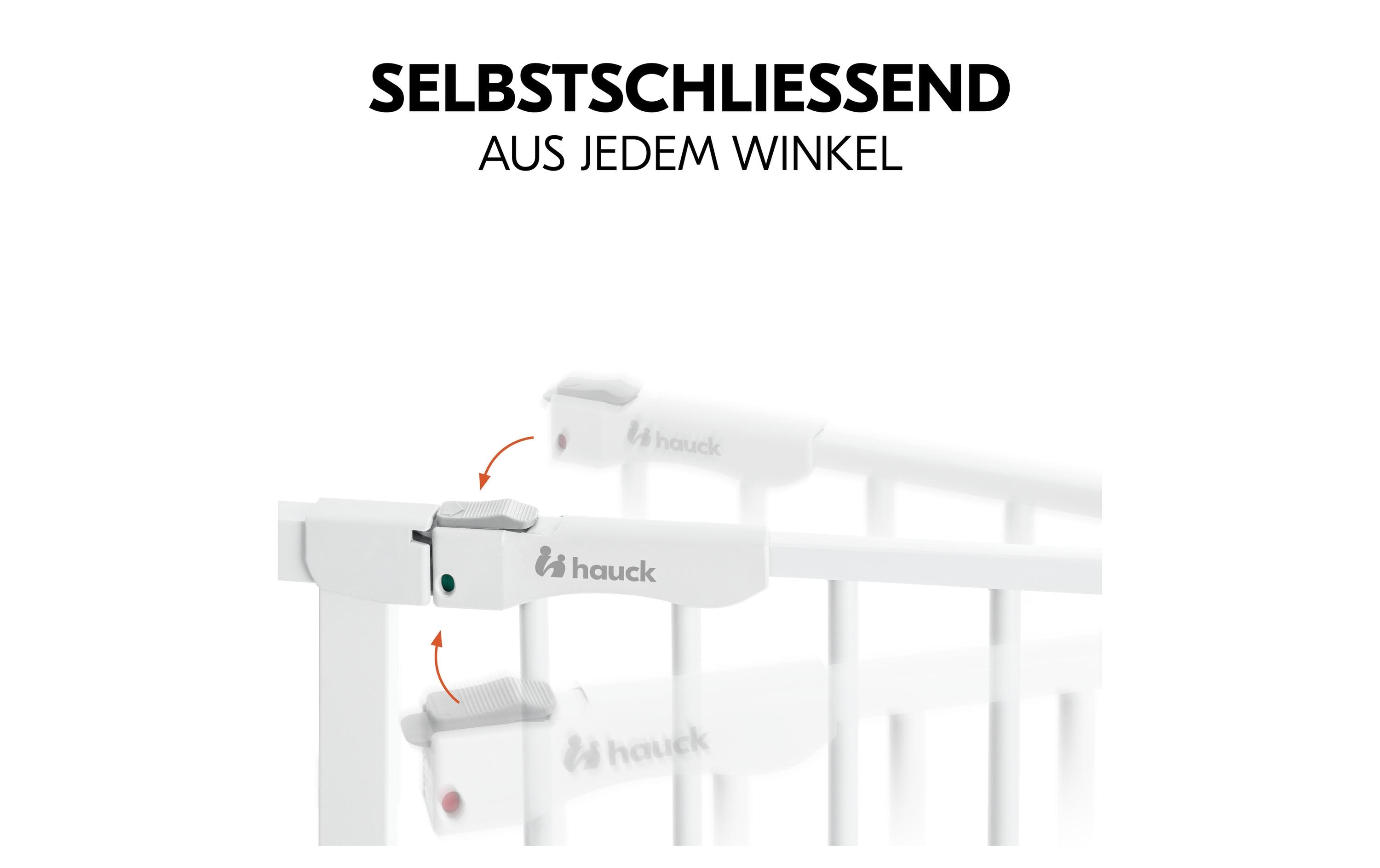 Türschutzgitter Clear Step Autoclose 2 Weiss 75 cm - 80 cmBarrierefreies, automatisch schliessendes Tür- und Treppenschutzgitter-Set