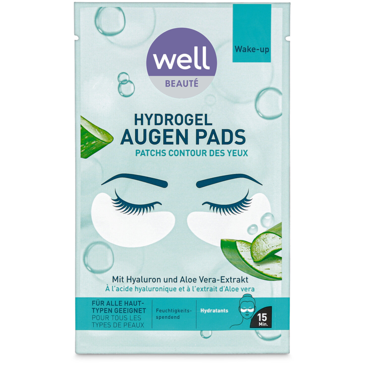 well Hydrogel Augenpads mit Hyaluron und Aloe Vera - Extrakt