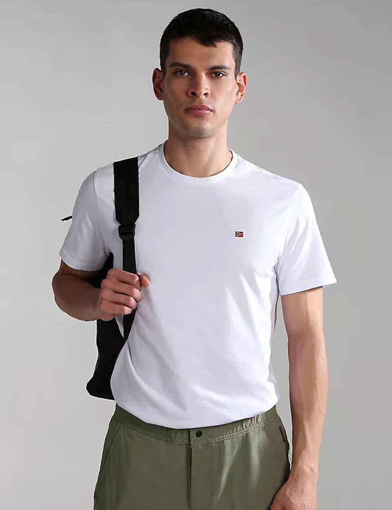 NAPAPIJRI T-SHIRT LOGO NAPA CŒUR BLANC