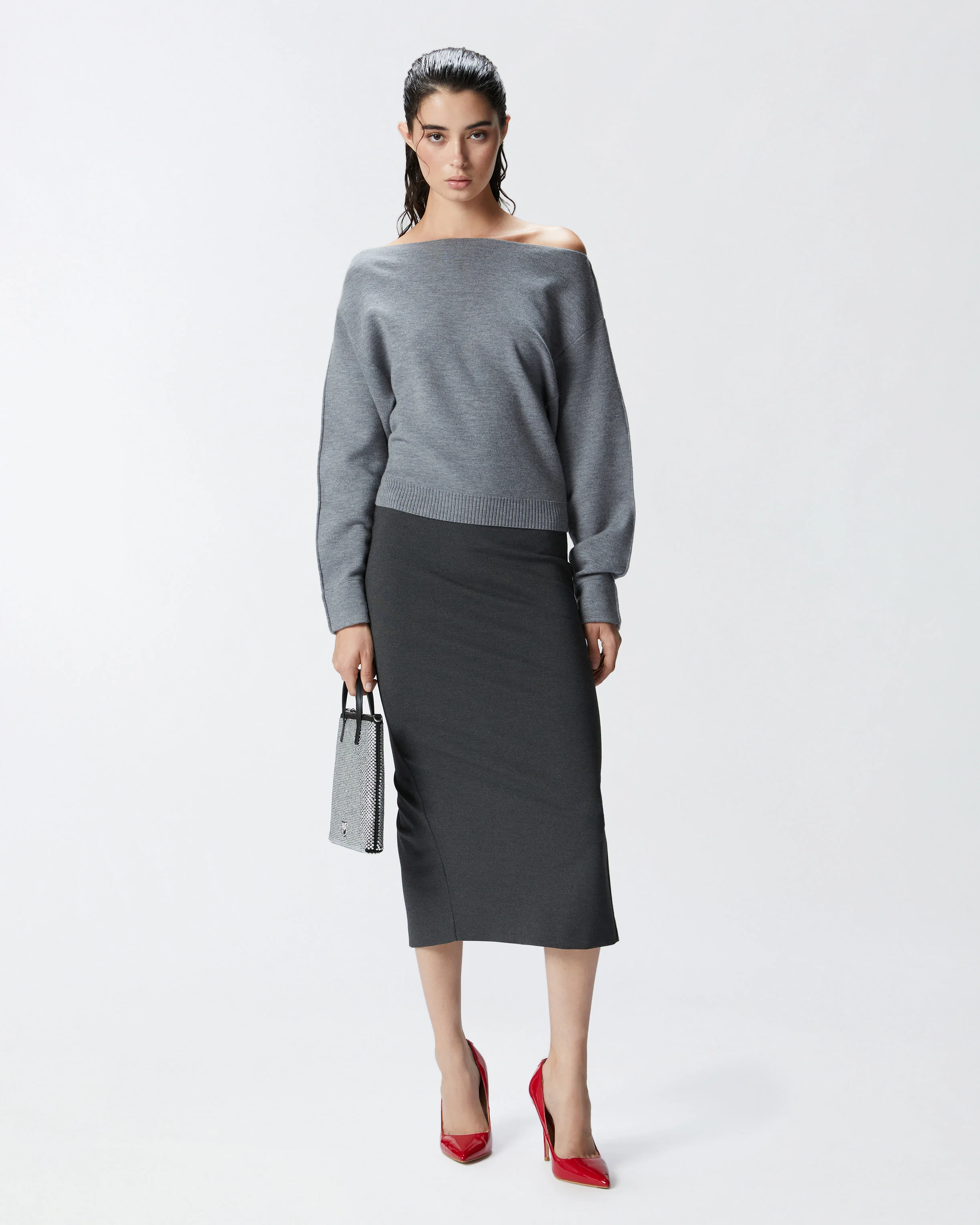Pull à encolure bateau | Gris