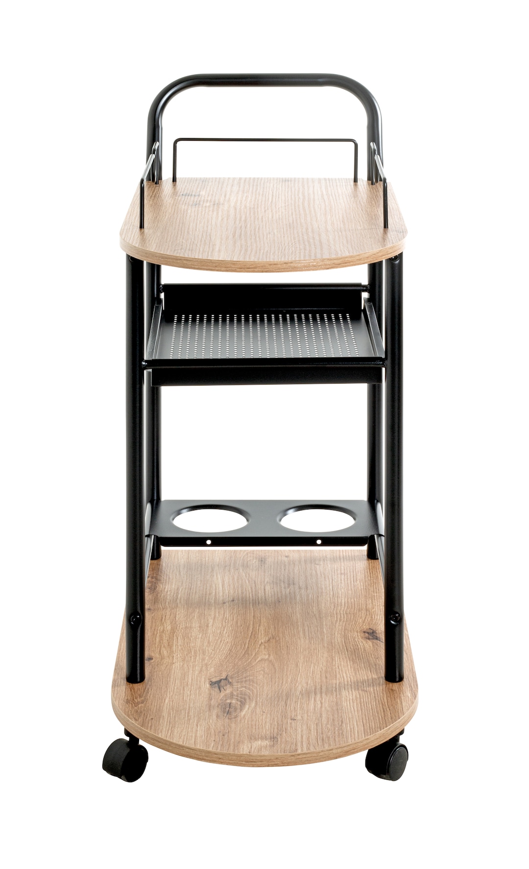 Küchenwagen STINA 85 x 83 cm Eiche Dekor/schwarz
