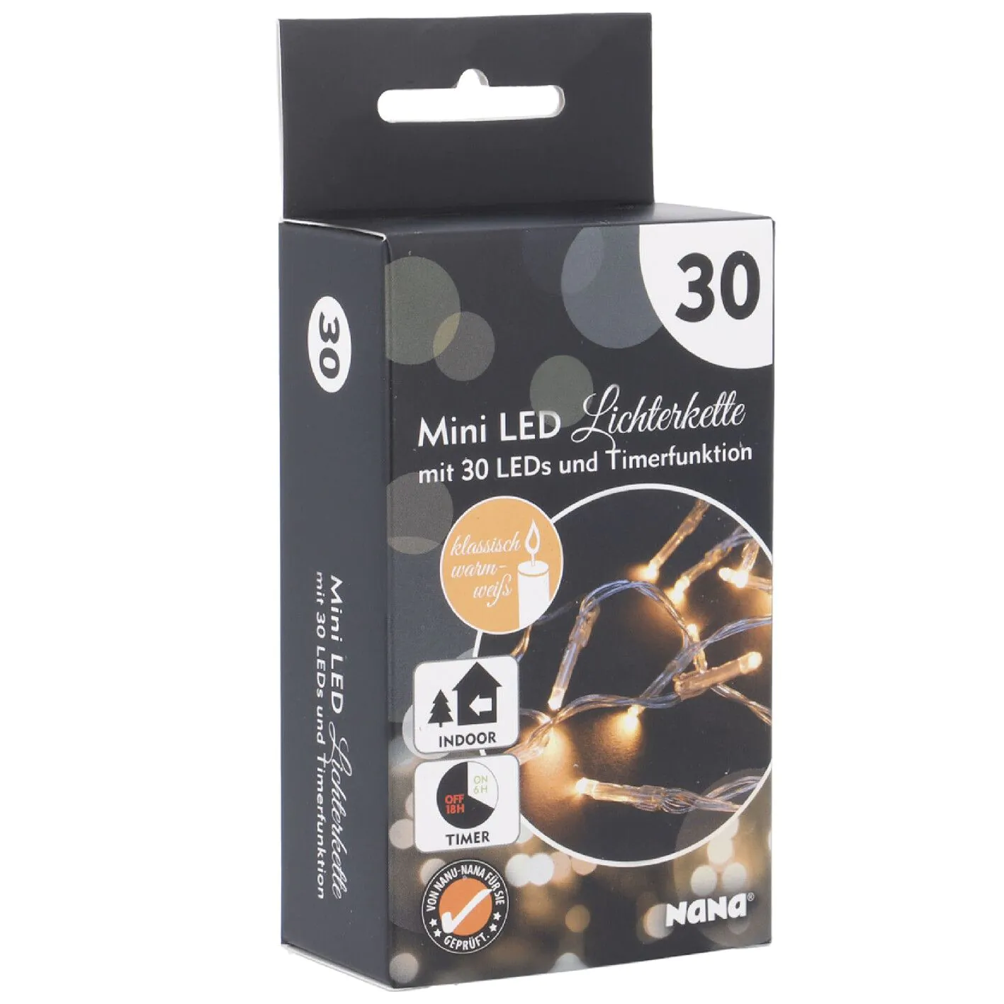 LED-Lichterkette Mini mit Timer 30er