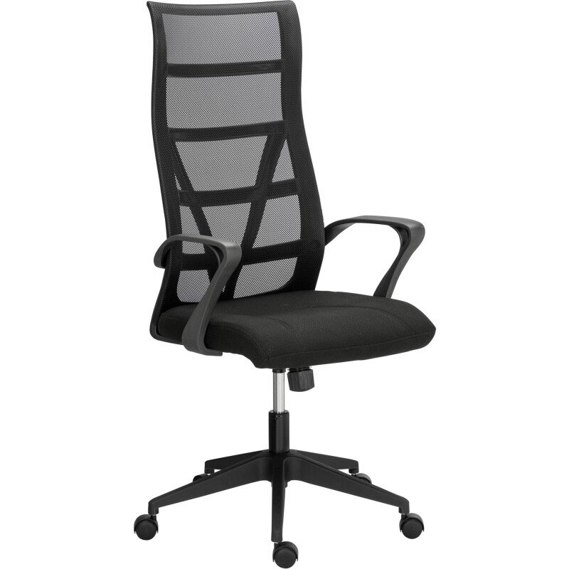 Fauteuil de bureau Bruneau Optyma tissu et maille - avec accoudoirs - Mécanisme Basculant centré - Pied noir