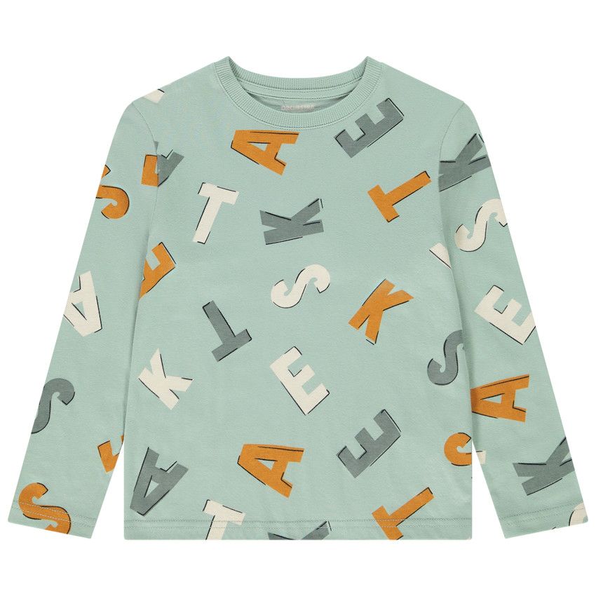 T-shirt manches longues en jersey inscription skate pour garçon - Vert