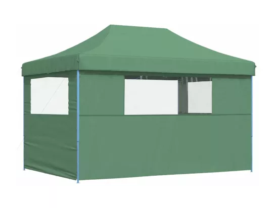 Tente de réception pliable escamotable 3 parois latérales vert