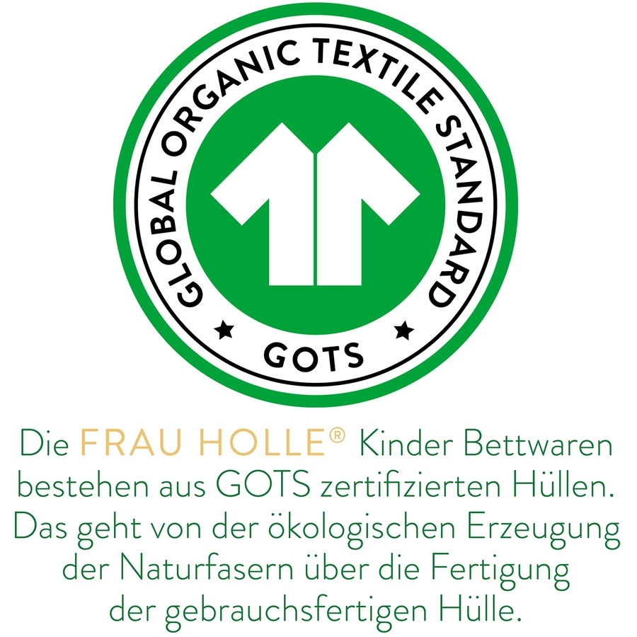 Frau Holle Kinder Bettdecke - 100% Baumwolle (BIO) Naturweiß