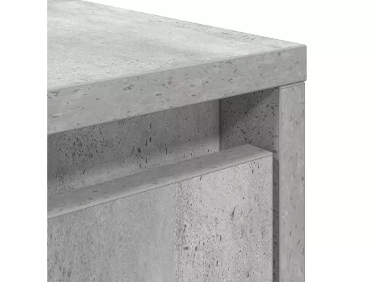 Table basse avec tiroirs gris béton 100x100x40 cm