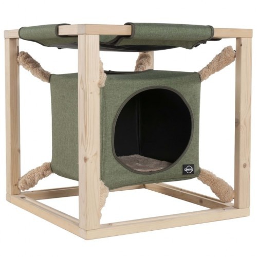 Cama tipo rede Catcube para gatos, verde