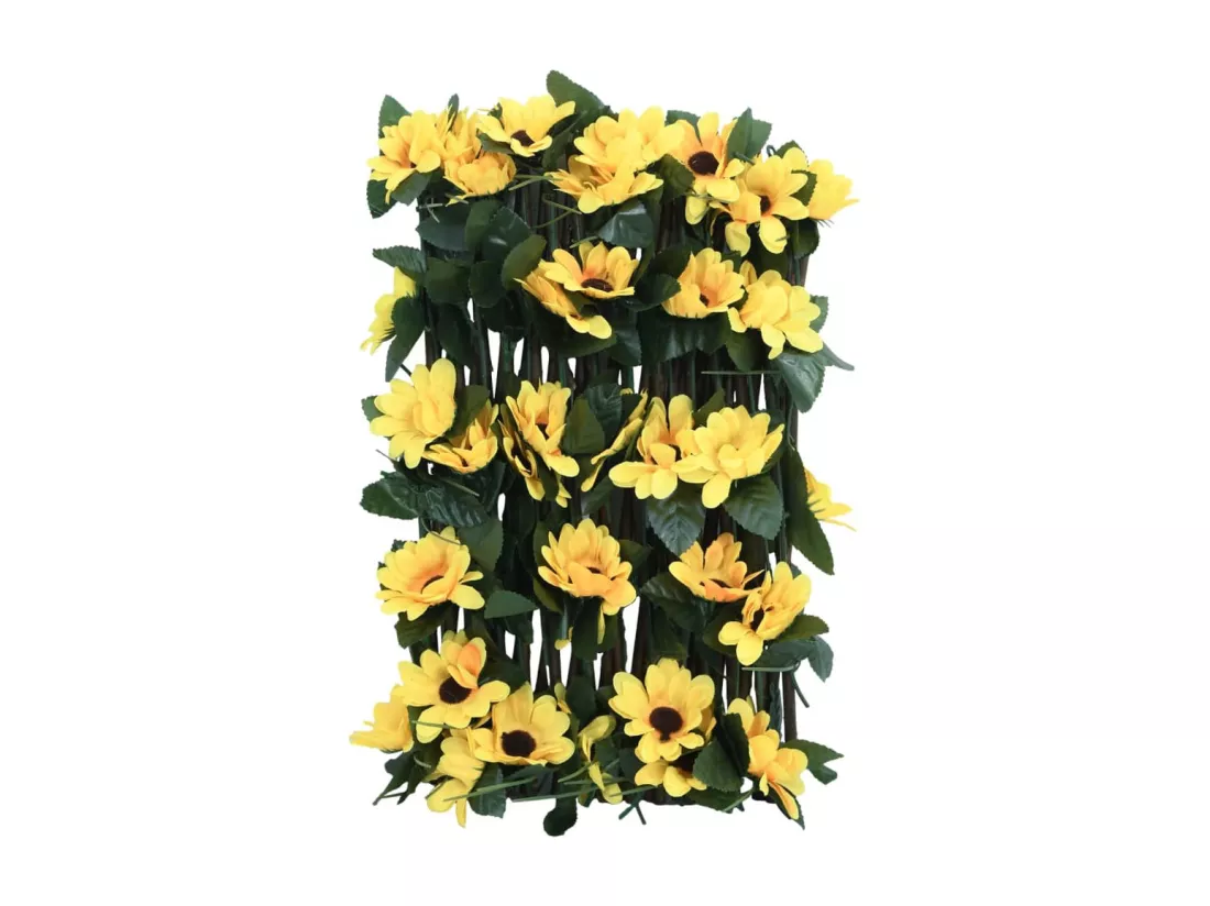 ?Treillis de lierre artificiel extensible jaune 180x20 cm