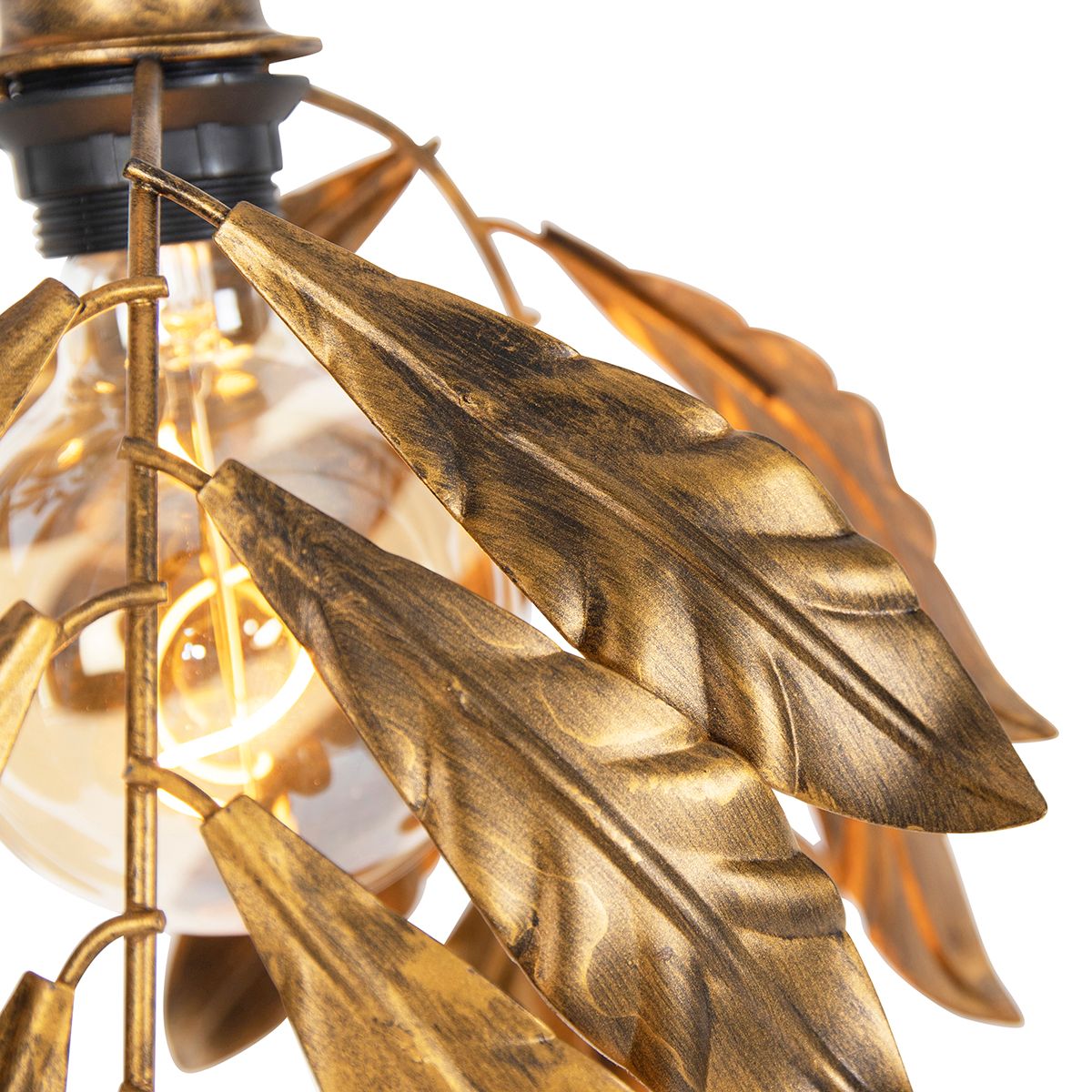 Vintage hanglamp antiek goud rond 3-lichts - Linden