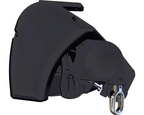 Vernazza 2x1,5 semi-cassette zonnescherm, antraciet doek, RAL7016 antracietgrijs frame, inclusief motor, afstandsbediening en noodhandzwengel met handmatig verstelbare volant (1,5m)