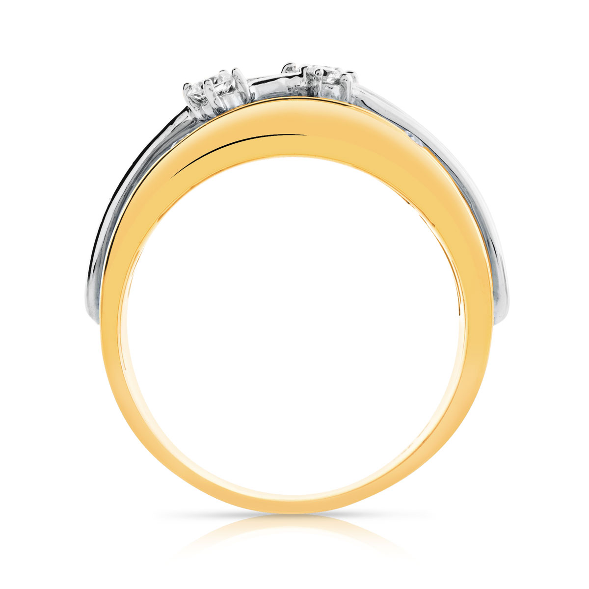 Bague 2 ors 750 diamants