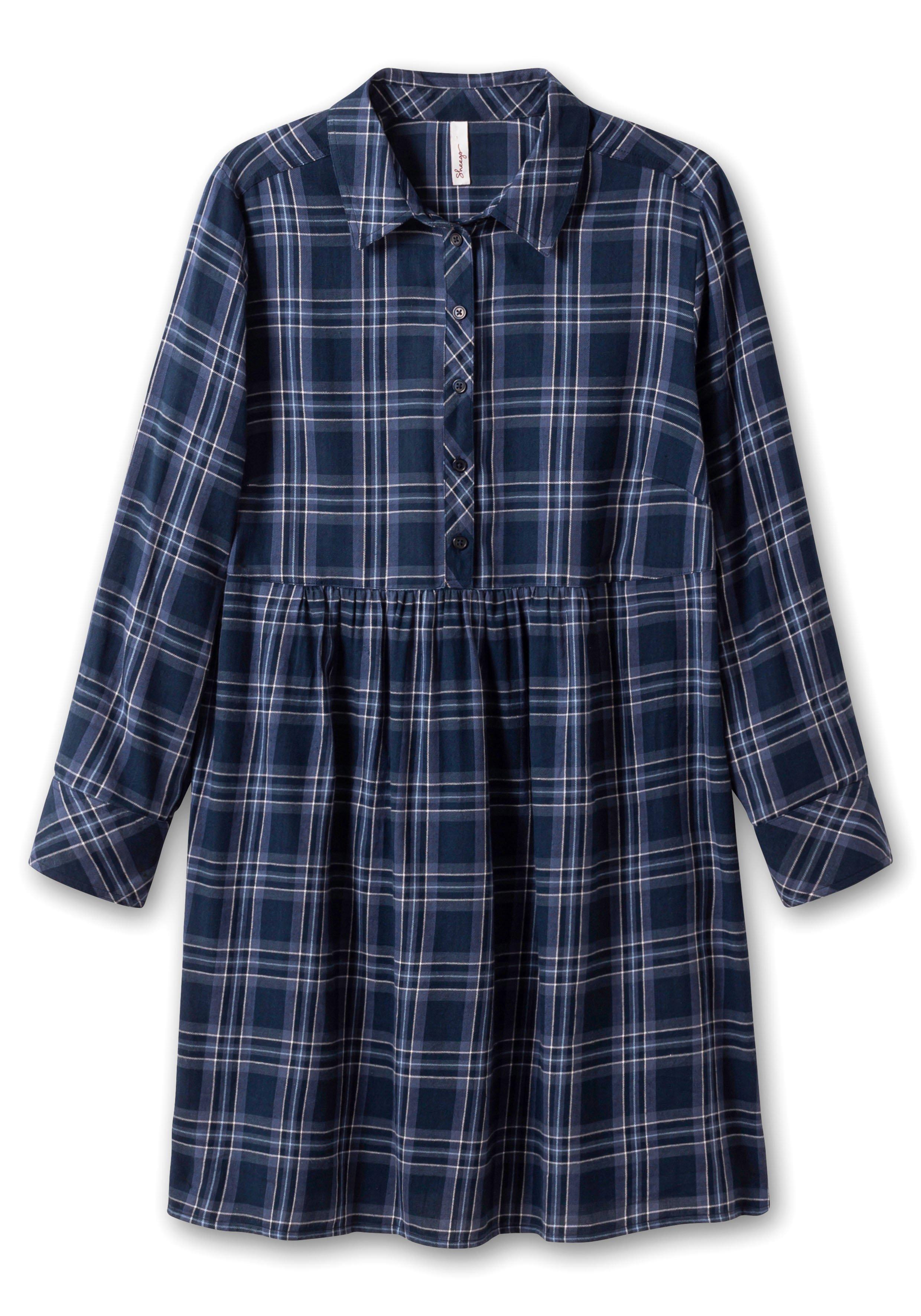 Kariertes Blusenkleid im Hängerchen-Stil