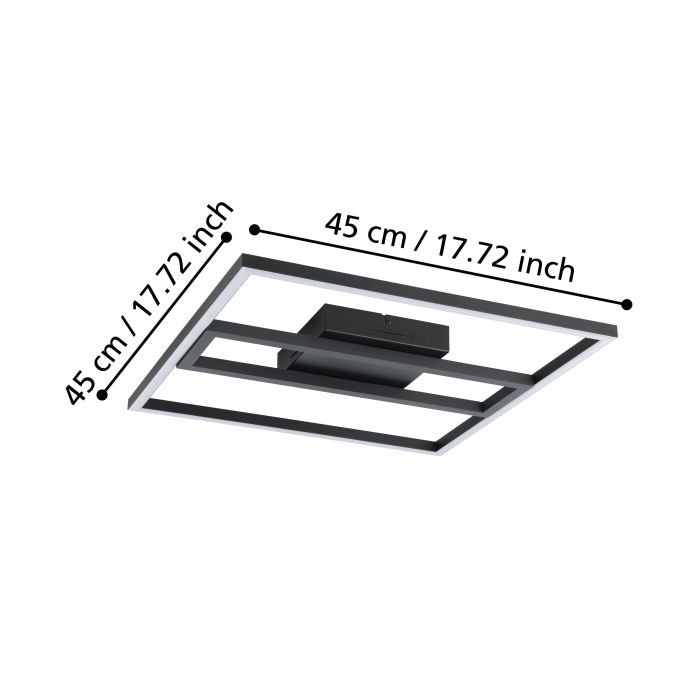 EGLO - Calagrano-Z loftlampe sort 45x45 - RGB + TW - Zigbee, Bluetooth