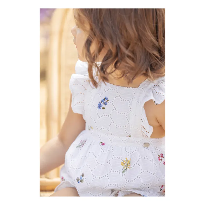 Tartine et Chocolat Barboteuse Broderie Anglaise | Blanc