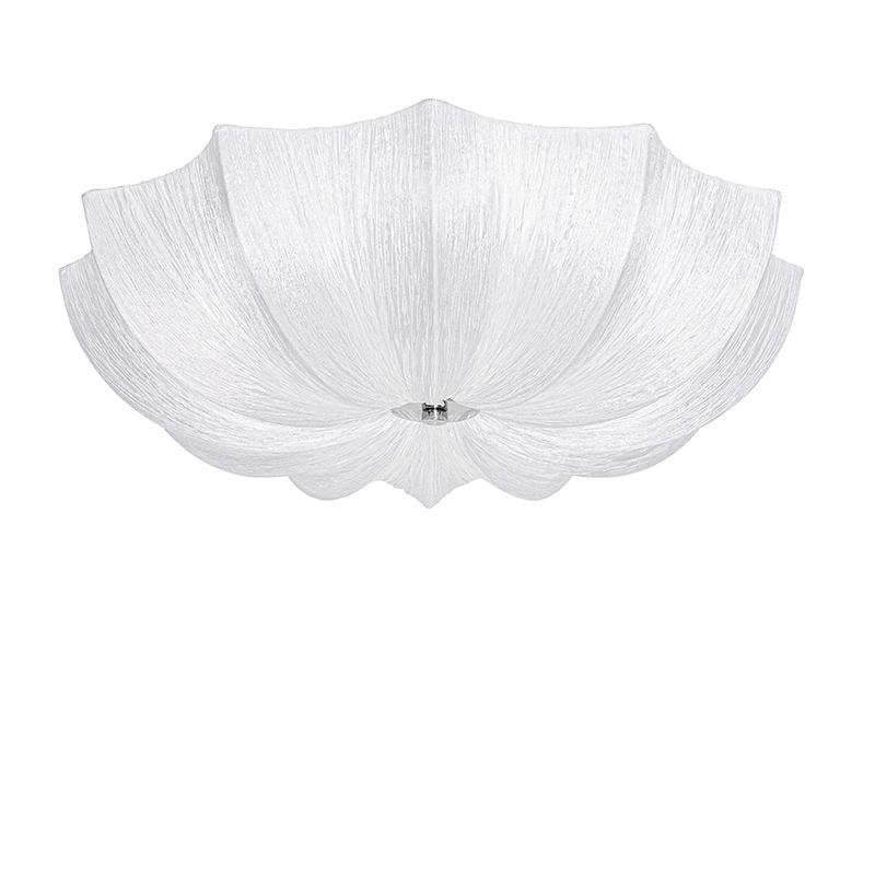 Japandi plafondlamp wit zijden 52cm 3-lichts - Plu