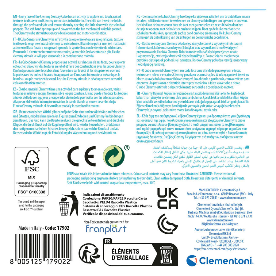 Clementoni Baby Soft Clemmy Sensorische Kubus