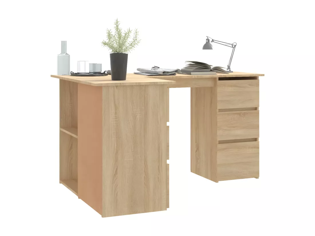 Bureau d'angle Chêne sonoma 145x100x76 cm Aggloméré