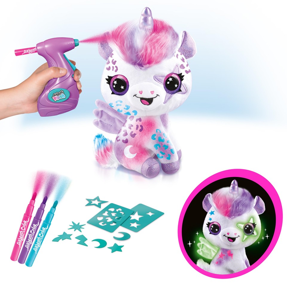 Airbrush Plush - Enhjørning Lyser i Mørke