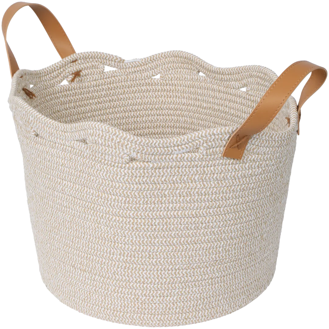 Panier de rangement rond avec poignées