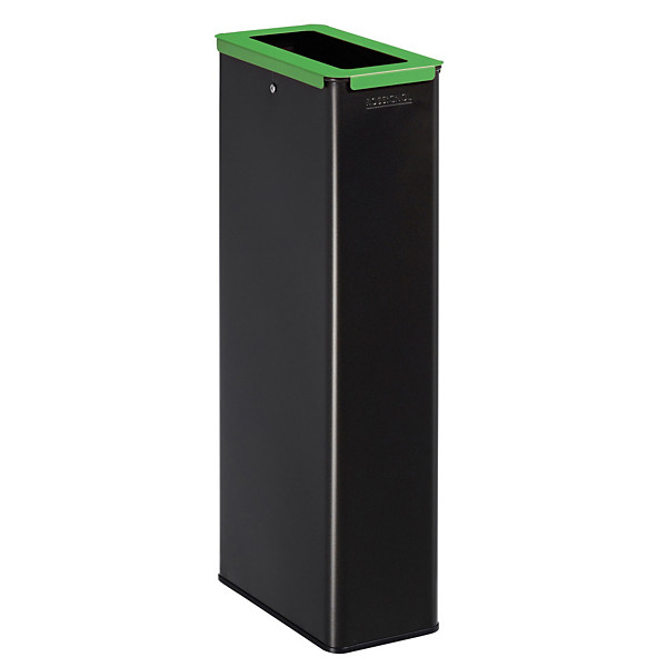 ROSSIGNOL Poubelle de  tri selectif 20 L calitri - tri verre - gris manganese / vert jaune