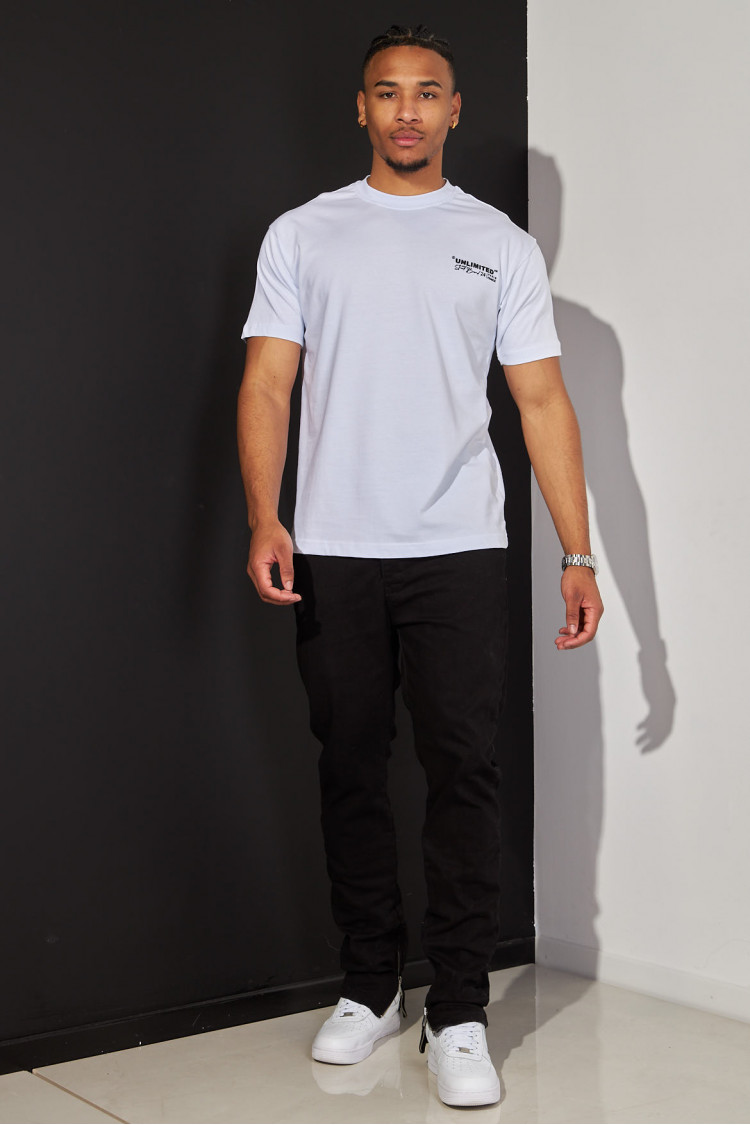 T-shirt large blanc à insciptions