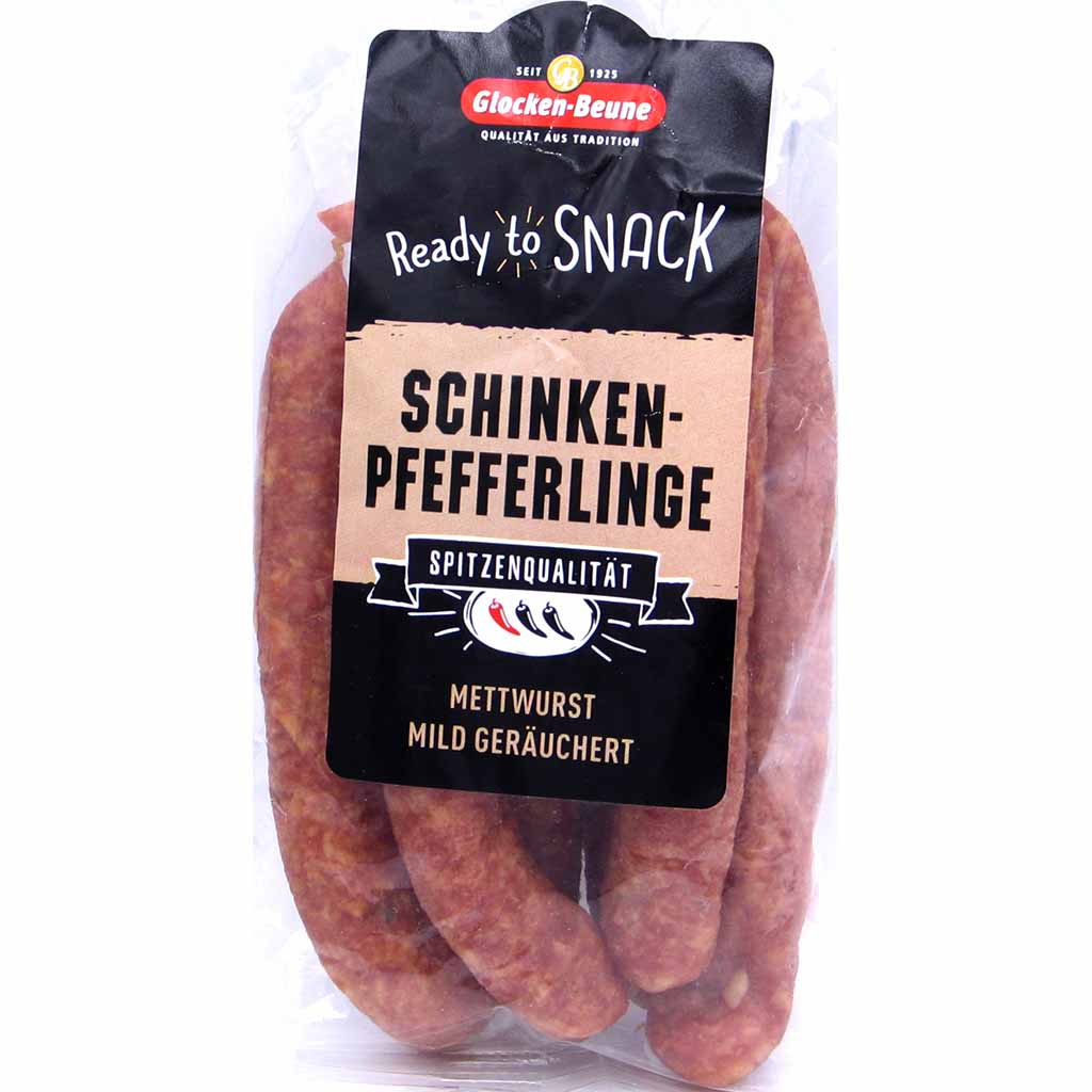 Glocken-Beune Mettwurst Schinken-Pfefferlinge mild geräuchert 150g MHD:18.12.24