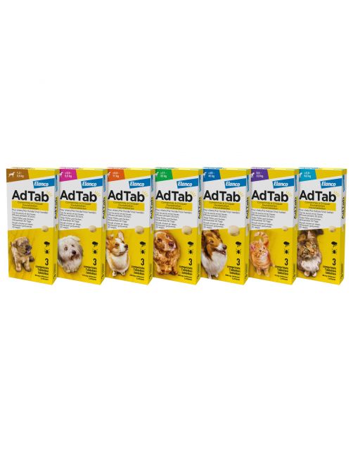 Adtab Kauwtablet Voor Katten - Anti vlooien en tekenmiddel - 3 tab >2.0 - 8.0 Kg