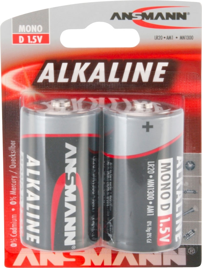 Ansmann Alkaline LR20 Mono D Batterie 1,5 V 2er-Set