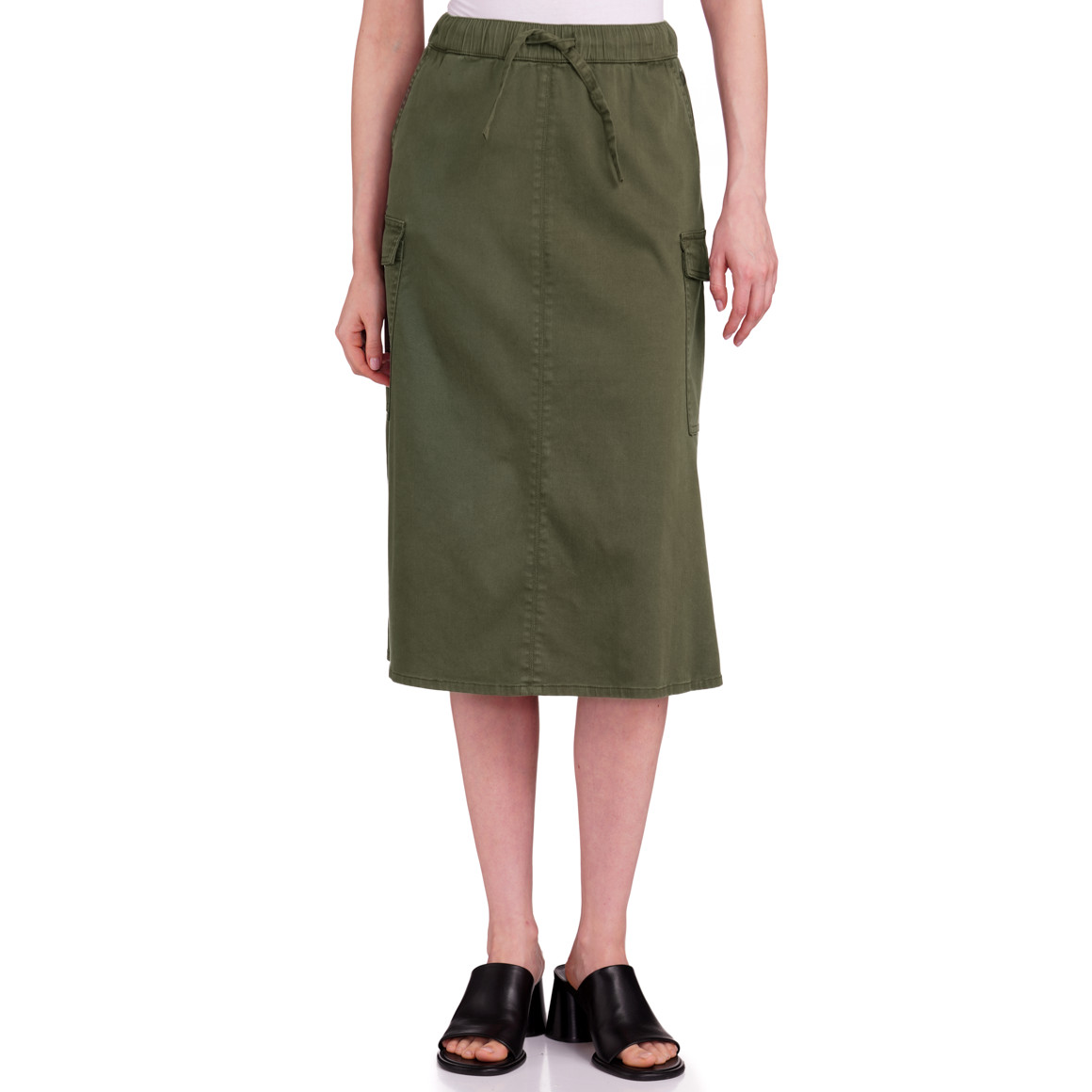 Gina Collection Damen Rock mit Tunnelzug dunkelgrün