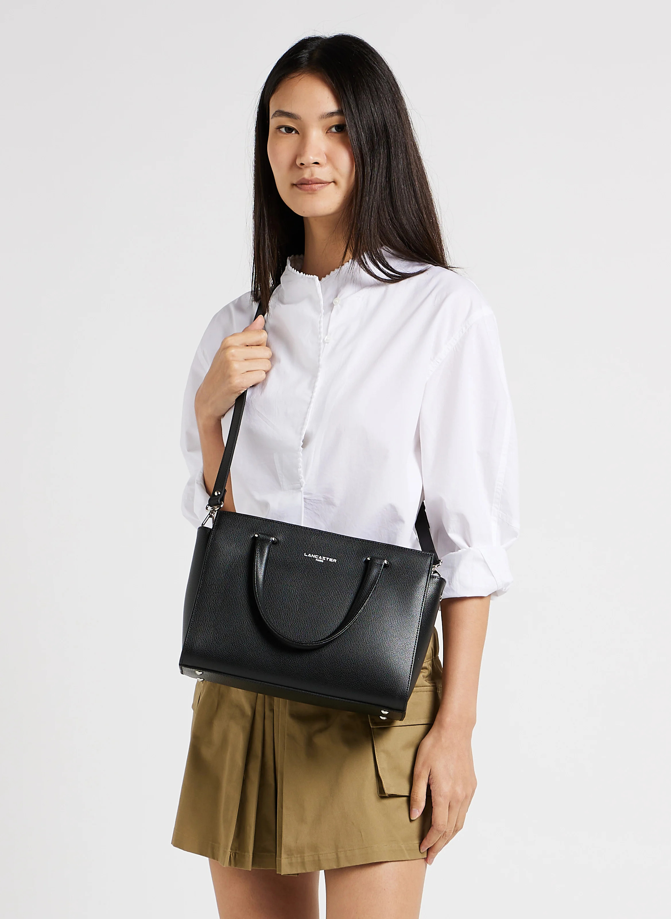 SIERRA - Sac cabas en cuir grainé| Noir