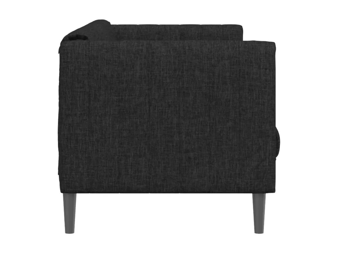 Canapé à 3 places noir tissu