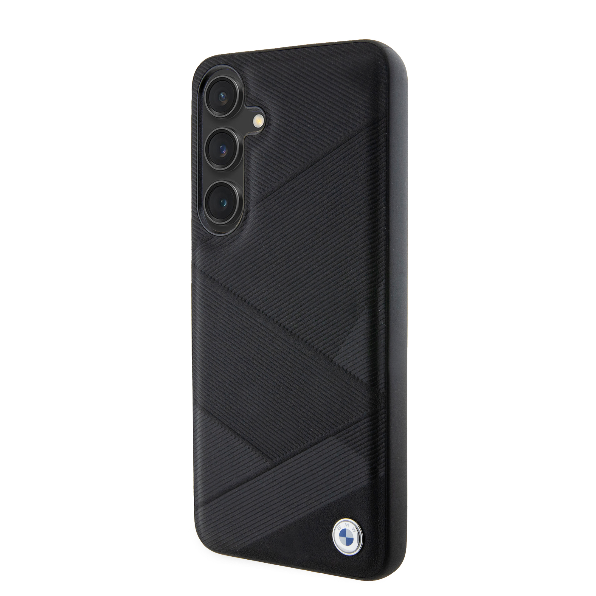 Samsung Galaxy S24  Plus Leder Hardcase Hülle Crossing Lines Pattern (BMHCS24M23RCGPK) - Schwarz
