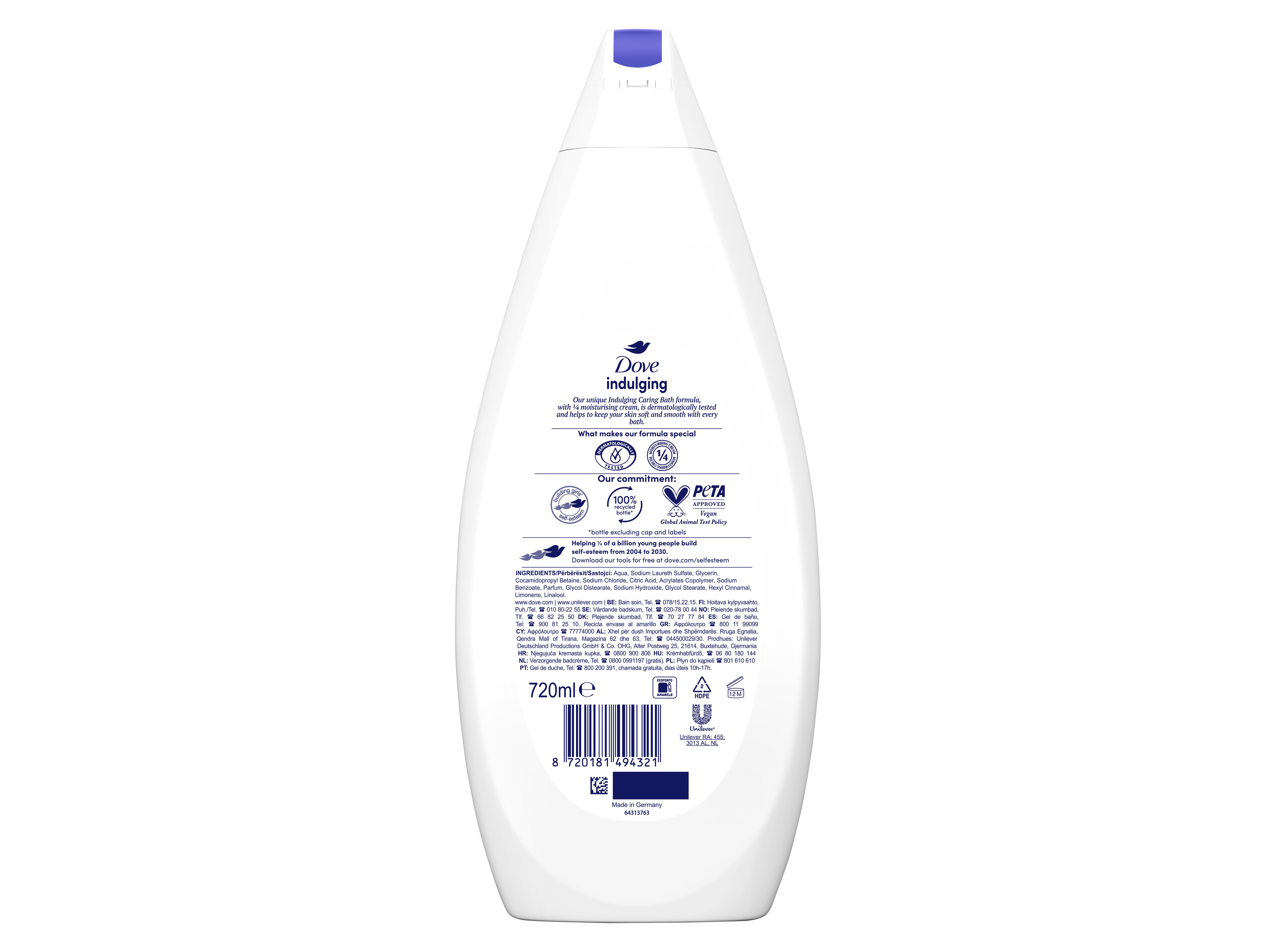 GEL DE BANHO DOVE INDULGING CARE 720ML