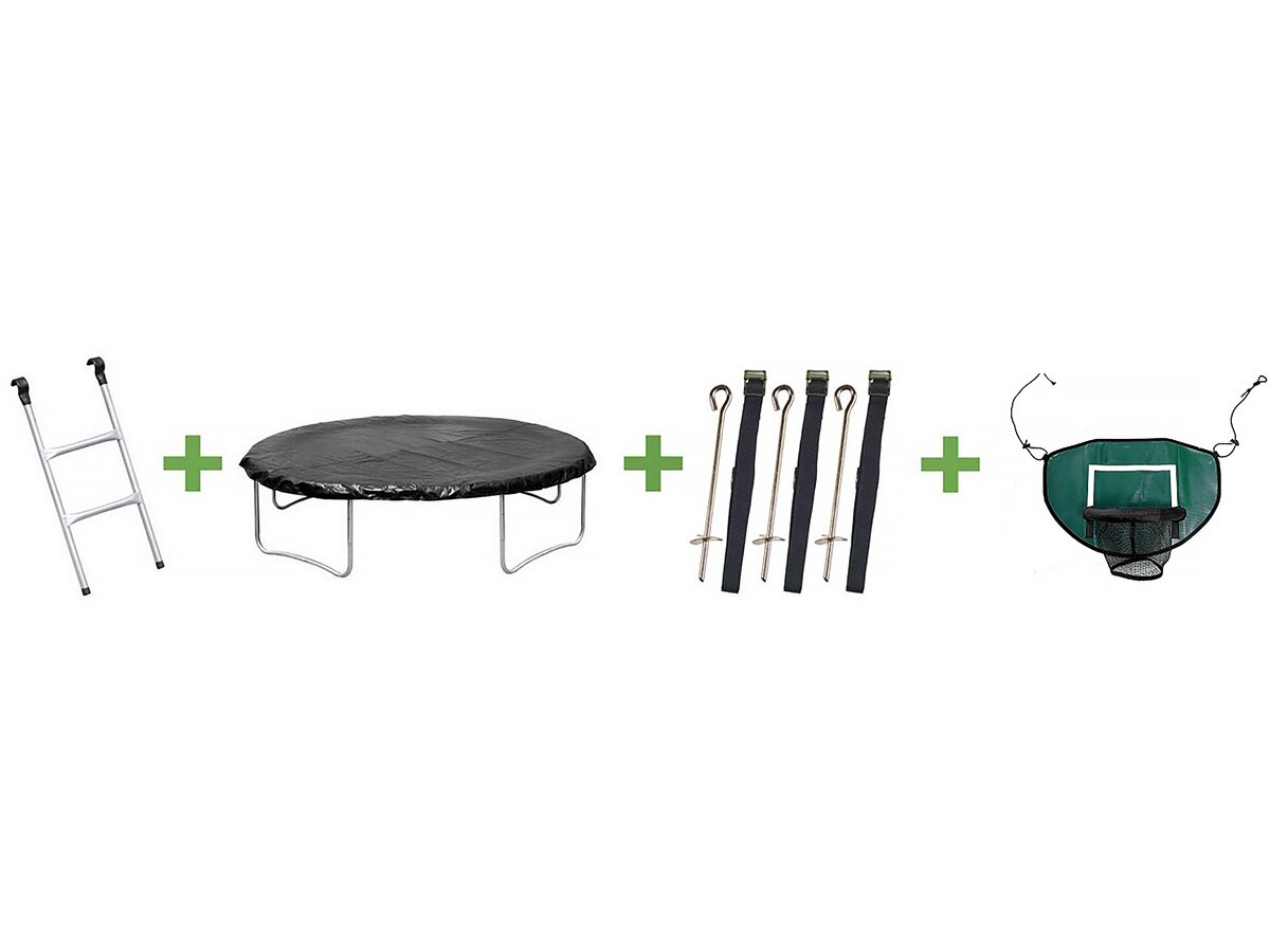 Trampoline avec filet intérieur et panier de basket 