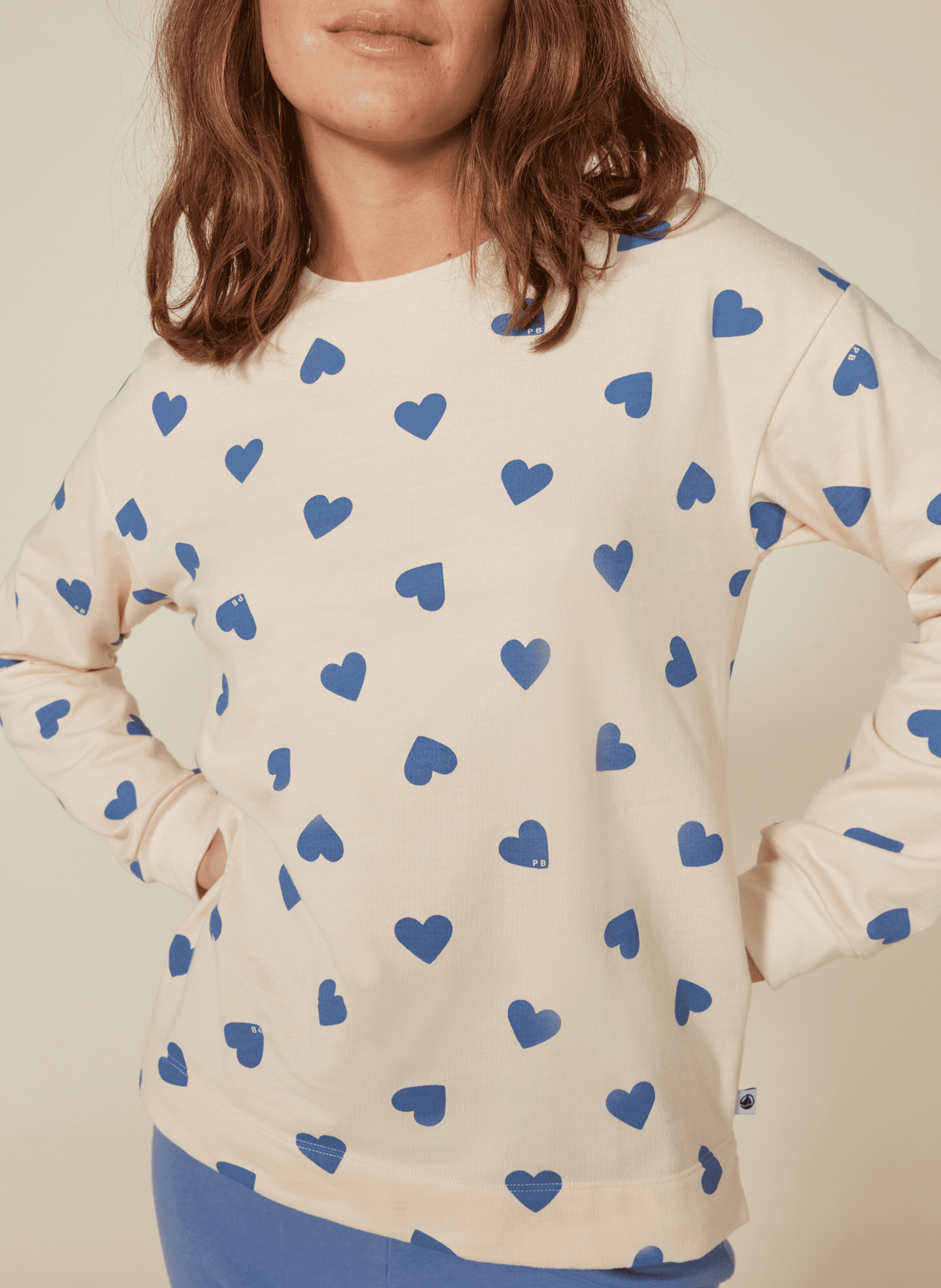 Pyjama imprimé en coton | Bleu