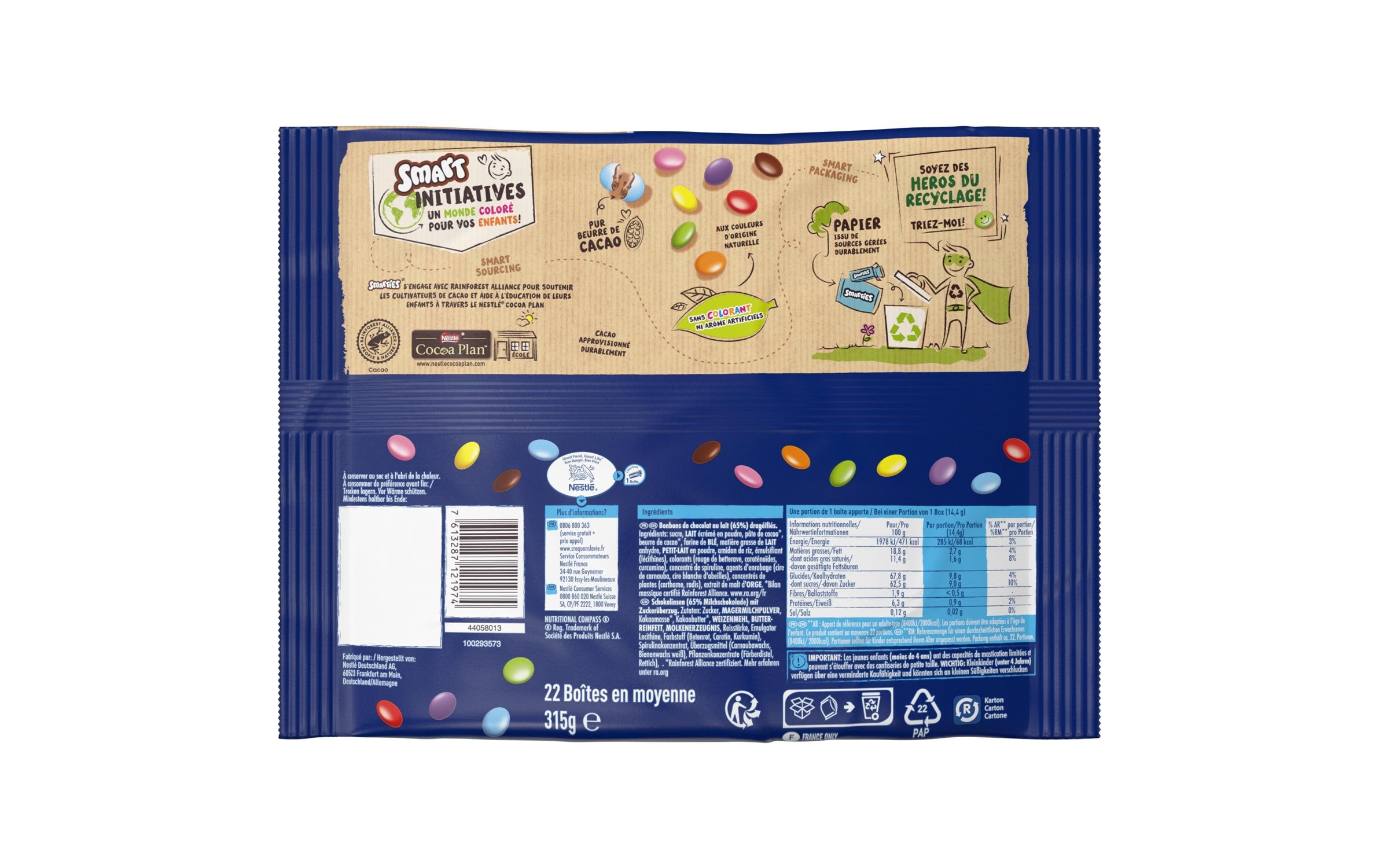Schokolade Smarties Mini 315 gKnuspriger und farbenfroher Schokoladensnack