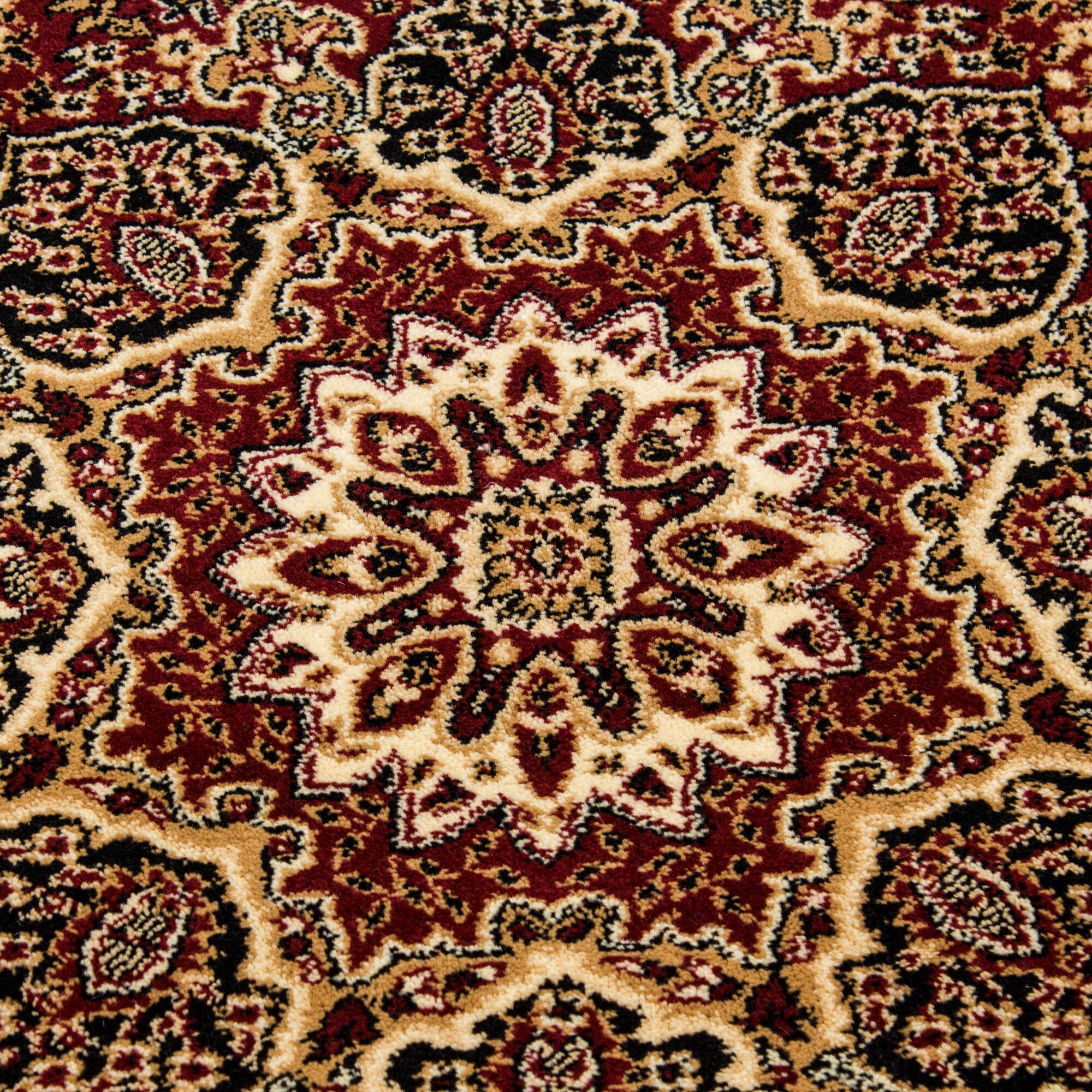 Orientalischer Kurzflor Teppich: Traditioneller Orientteppich im floralen Ornamentstil – Rechteckiger Blickfang für Ihr Zuhause, Pflegeleicht und stilvoll im Wohnzimmer