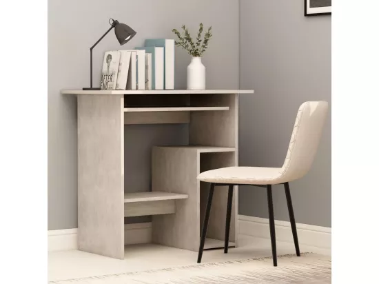 Bureau Gris béton 80x45x74 cm Bois d’ingénierie