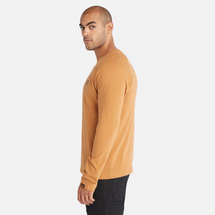 Camiseta Timberland PRO Core de manga comprida para homem, na cor laranja.