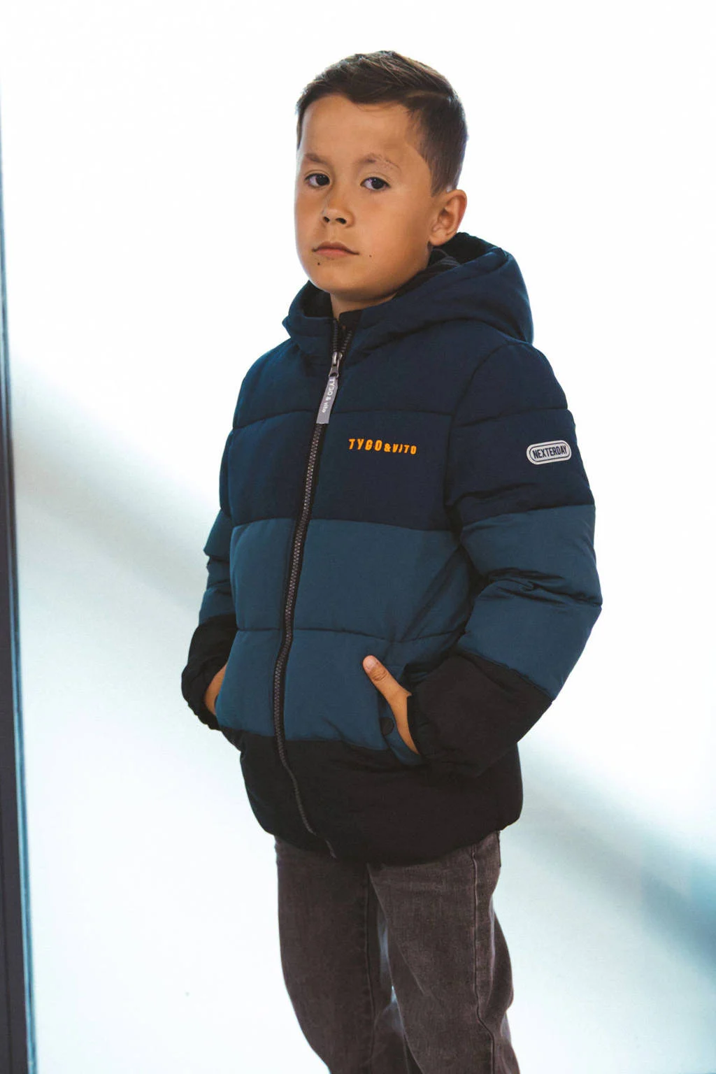 TYGO & vito gewatteerde jas winter donkerblauw