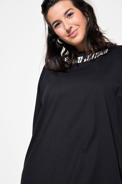 T-Shirt, oversized, Hals-Statemen