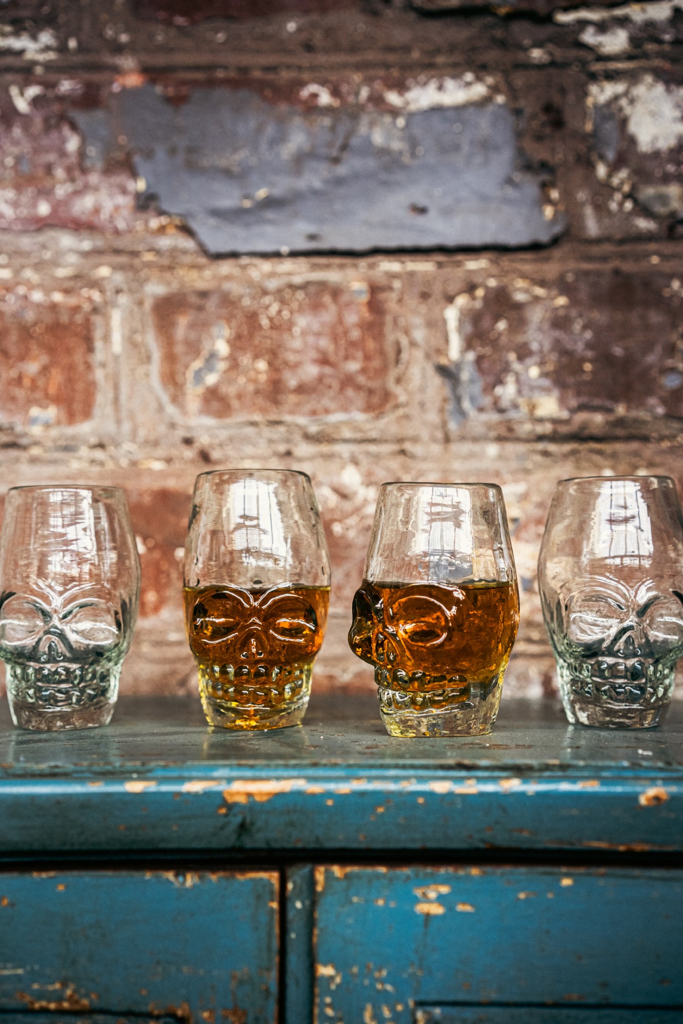 Tequila-Glas 'Totenkopf', H 9 cm, B 4 cm, L 5 cm zu 11,00