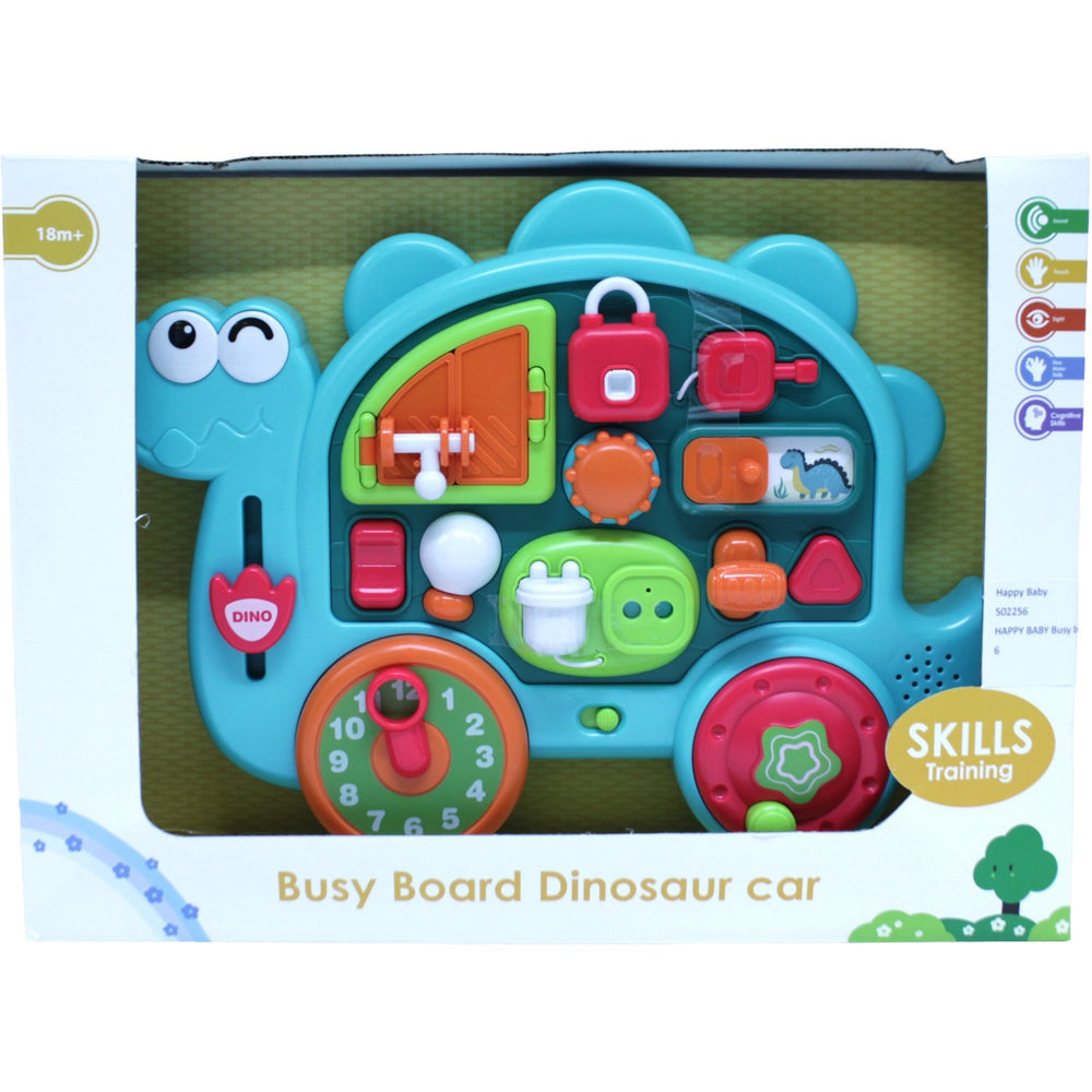 Køb Happy Baby Busy Board Dinosaur Med Lys og Musik